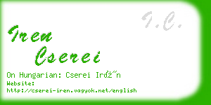 iren cserei business card